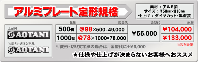アルミプレート規格